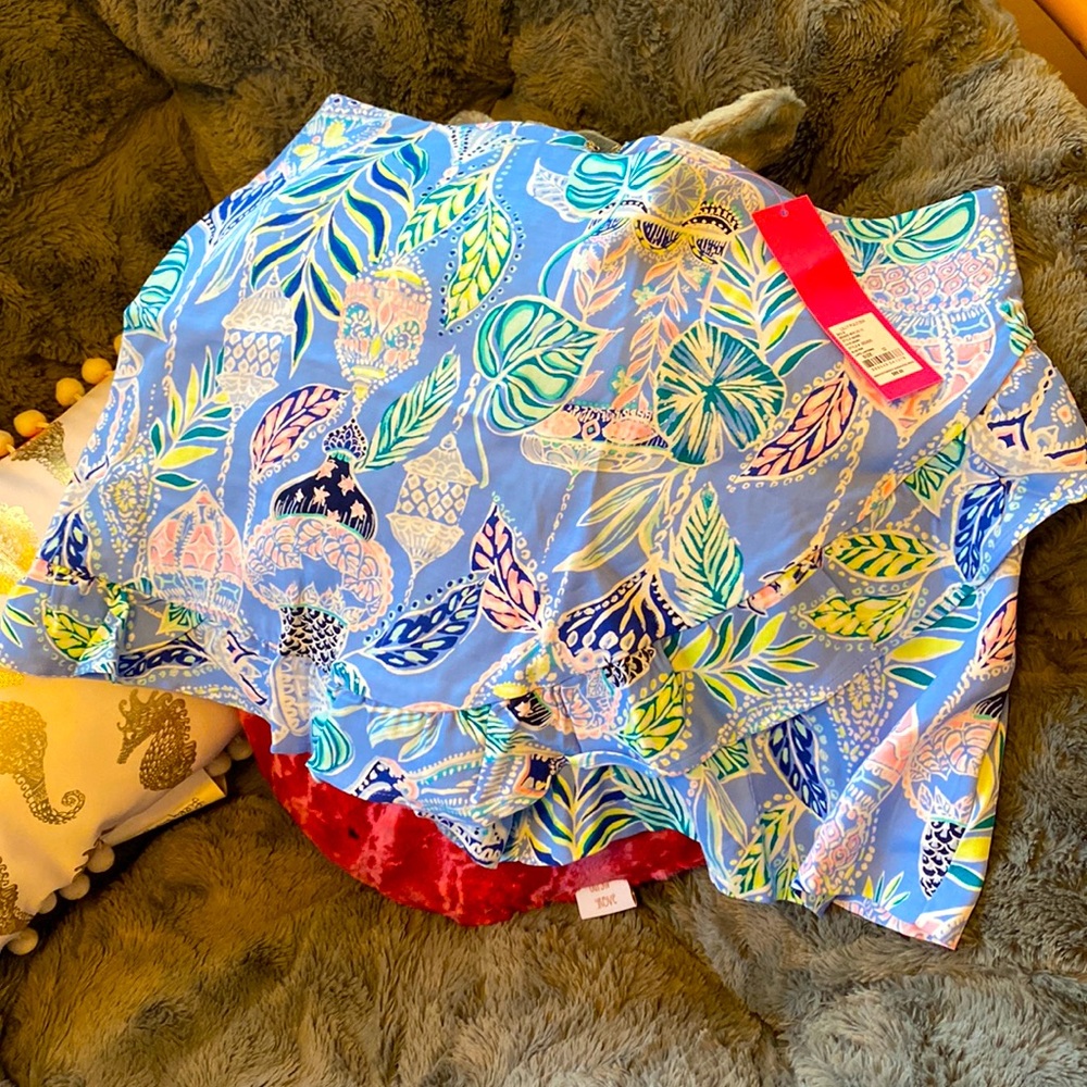 Lilly Pulitzer Faye Skort Blue Peri Lapis Lanterns NWT